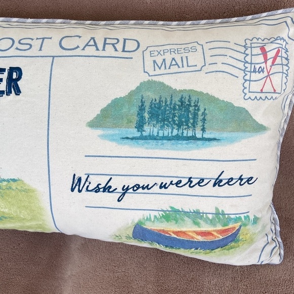 Tommy Bahama Life is Better Outdoors Postcard Pillow size 24x 14 used - Picture 5 of 6